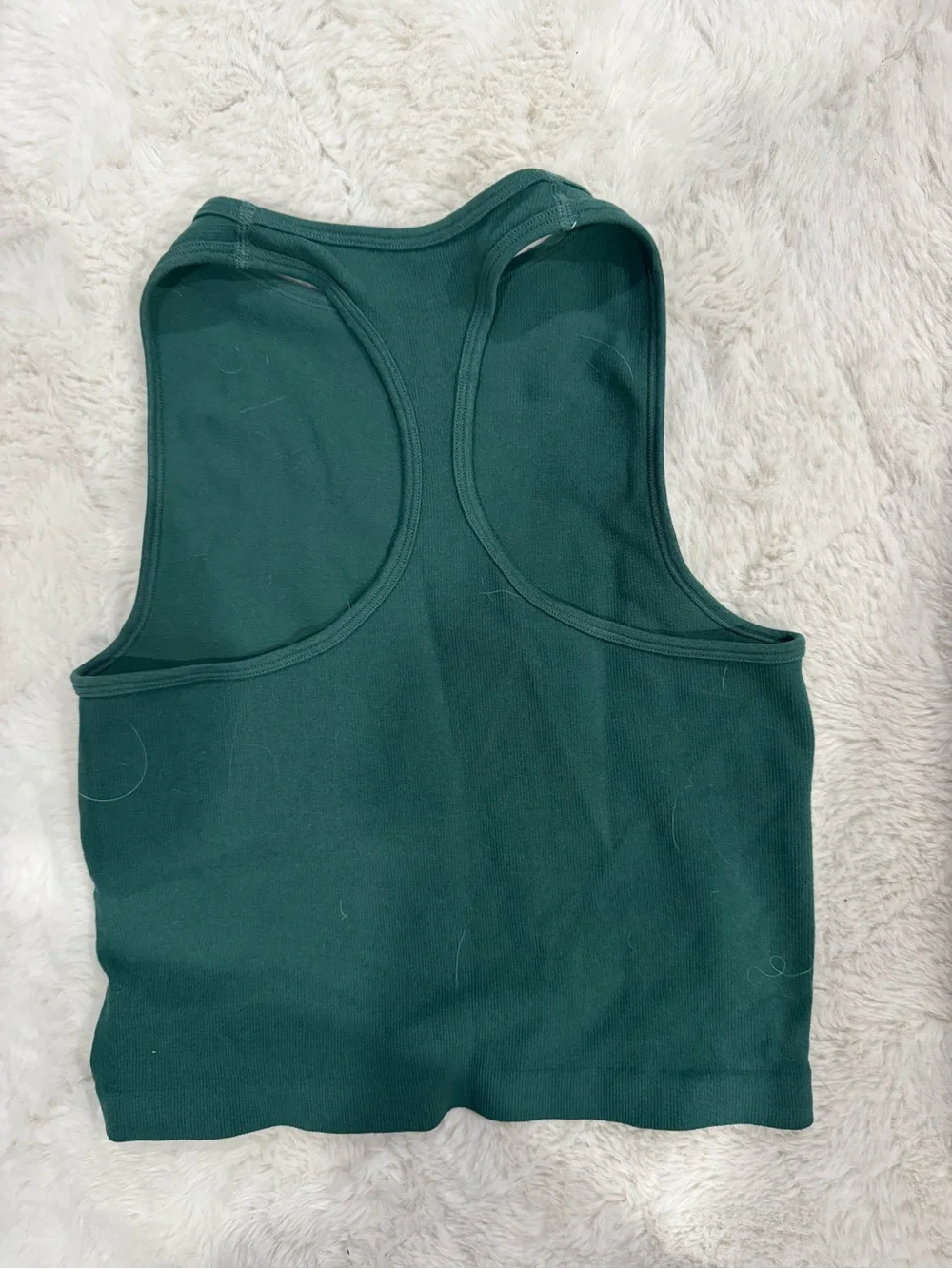 Free People Forest Green Ribbed Racerback Crop Top